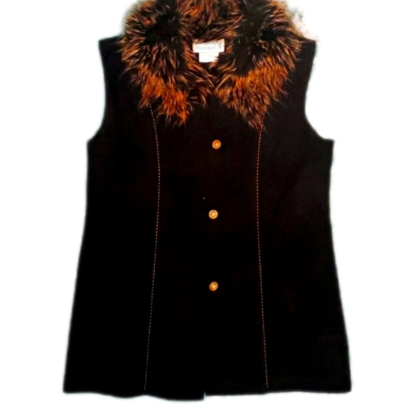 Deborah Murray Designs Jackets & Blazers - (V-1)Deborah Murray Designs Faux Suede  & Fur Vest